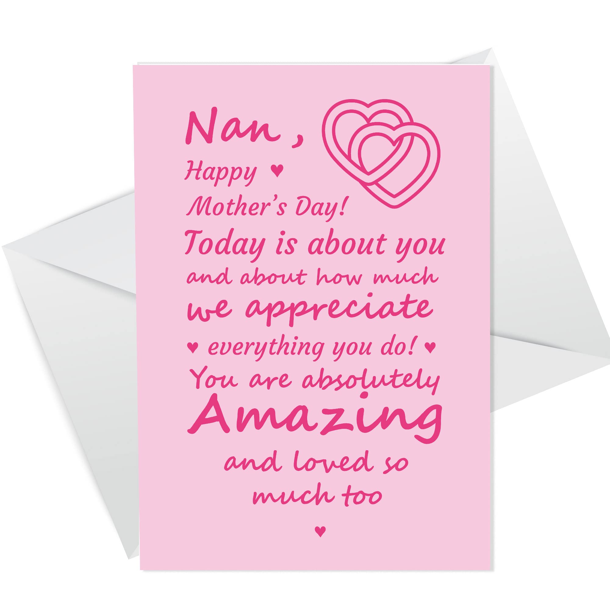 Cute Mothers Day Card For Nan From Granddaughter Son Nan Poem Love Card