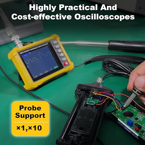 Mini Handheld Oscilloscope Kit,Pocket Portable Oscilloscope 2.5MS/s Sampling Rate,500KHz Bandwidth, 2.8 inch TFT,Type-C,Trigger Function Auto/Nomal/Single