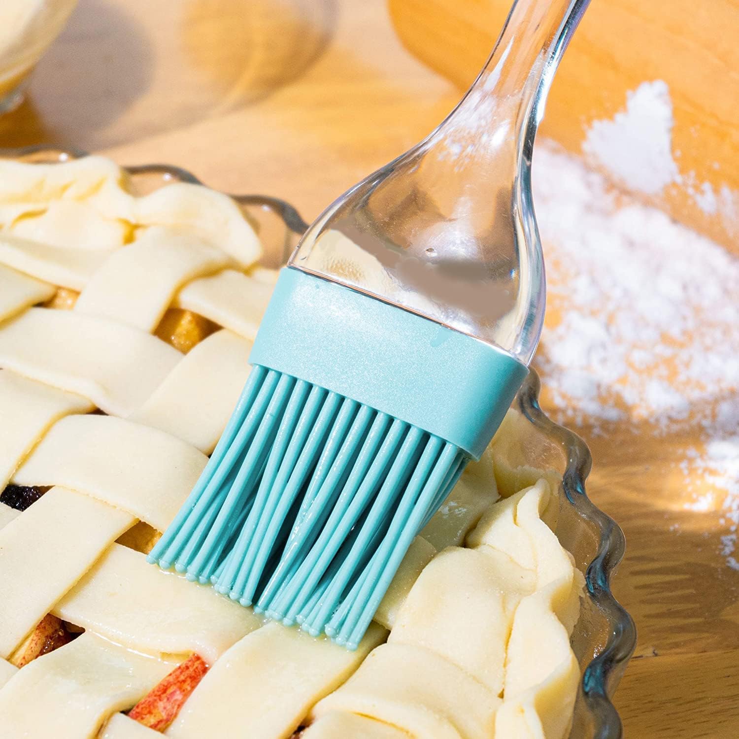 Flour Butter Chocolate Silicon Pastry Multi Purpose Basting Brush Set Stainless Steel Silicone Bristles for BBQ/Grilling/Pastry/Turkey Baster BPA Free Blue 2