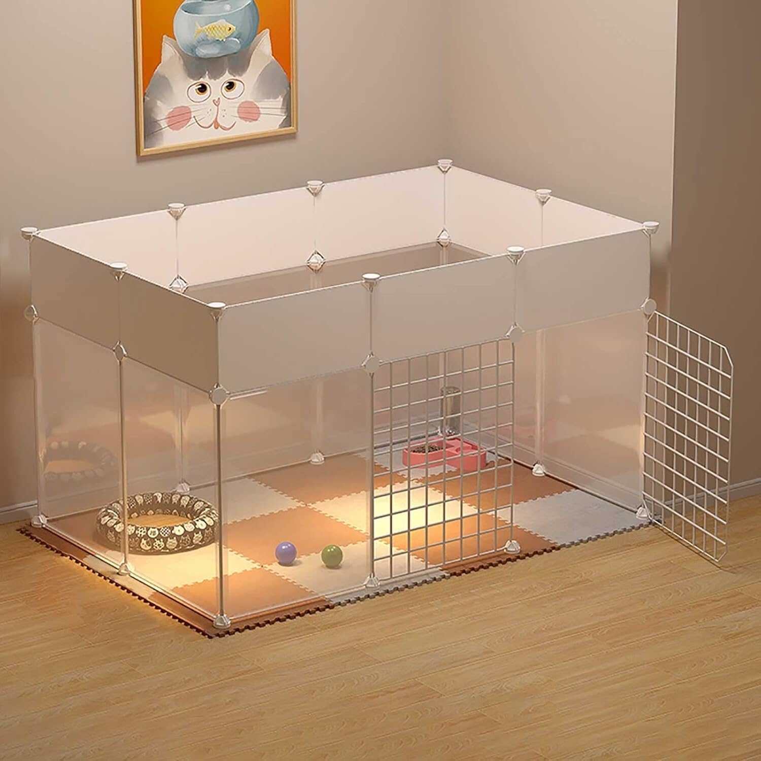 Ventilazione Gabbia for Gatti: Piccola, in Metallo, smontabile e Facile da Pulire(111x75x65cm(A))