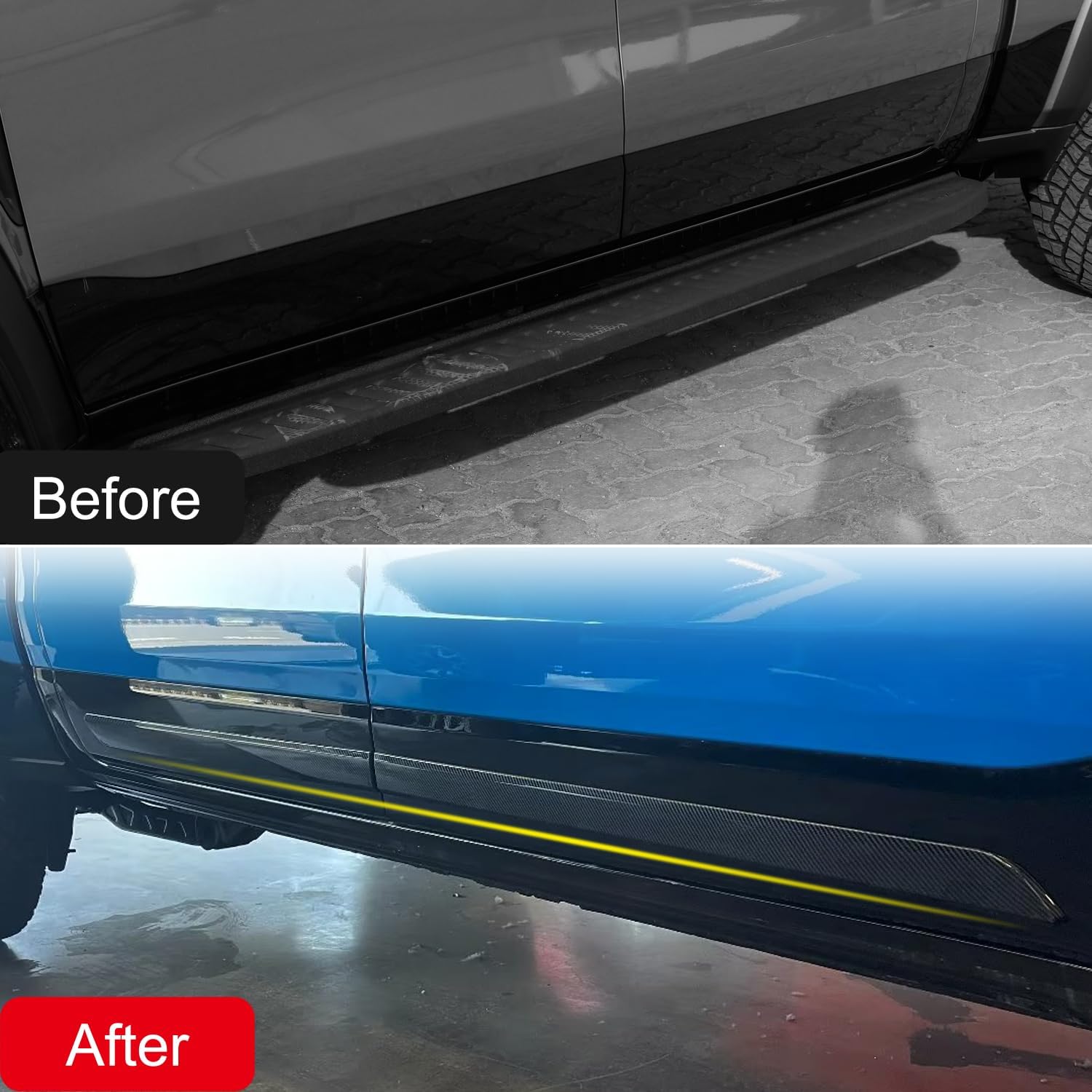 ITrims for Dodge Ram TRX 2021 2022 2023 Car Accessories Side Door Body Molding Streamer Protector Cover Trim Exterior Car Styling Decoration ABS Carbon Fiber 4PCS