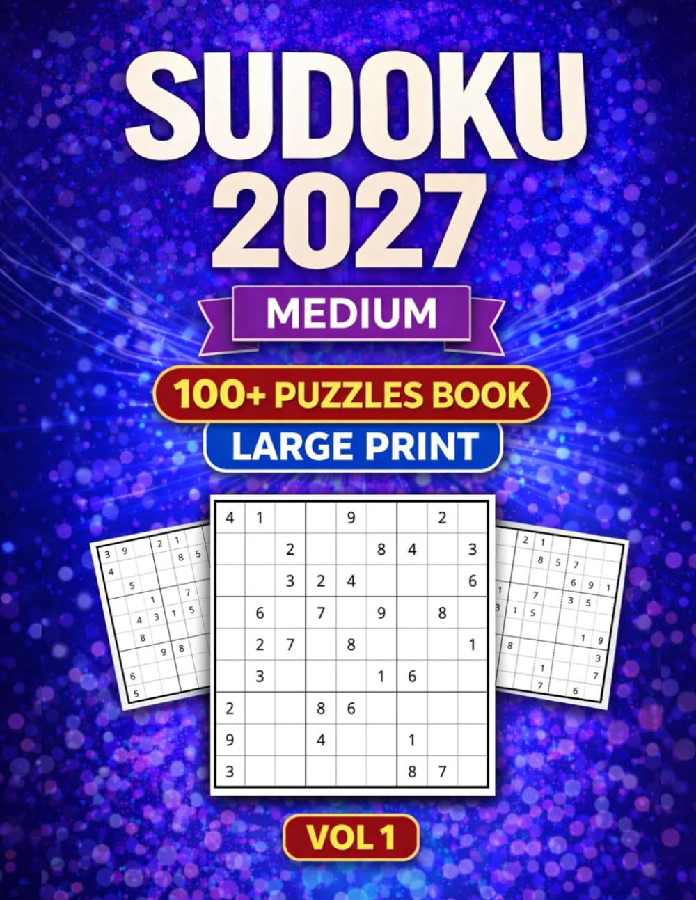 Sudoku Book for Adults - Big Print: 9x9 Sudoku Puzzle Book with Full Solutions - Medium Skill Levels
