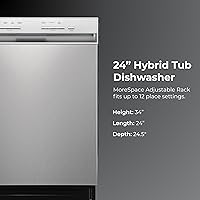 Vista 2 de Kenmore 24" Premium Hybrid Tub Dishwasher - UltraWash, MoreSpace Adjustable Rack, High Temp & SmartWash - 12 Place Settings - 54 DBA - ENERGY STAR