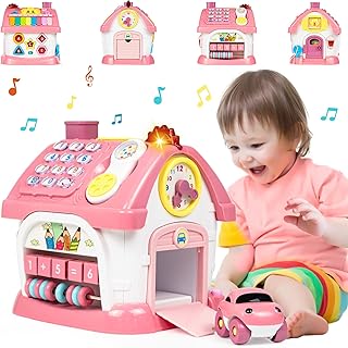 Marstone Baby Toys for 18 Month+ , Montessori Toddlers ToysÂ with Sound/ Lights /Music /Clock /Telephone/Car 6 in 1 Multifunctional House , Early Educational Musical ToyÂ Gift for Girl and Boy Age 2 3+