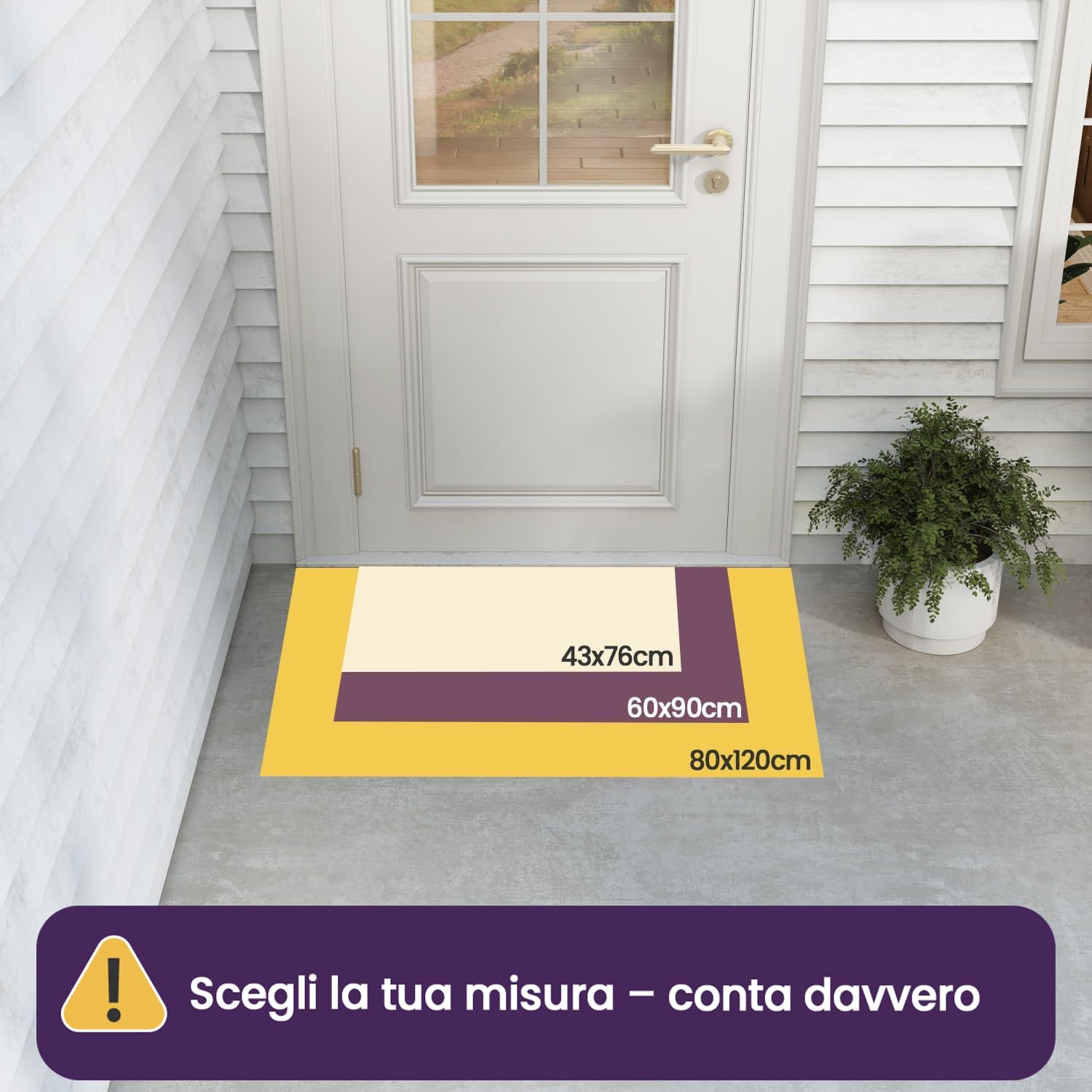 DEXI Zerbino Ingresso Esterno 60 x 90 cm, Zerbini Antiscivolo, Assorbente Di Sporco e Lavabile, Impermeabile Tappeto per Porte Anteriori e Posteriori, Grigio scuro