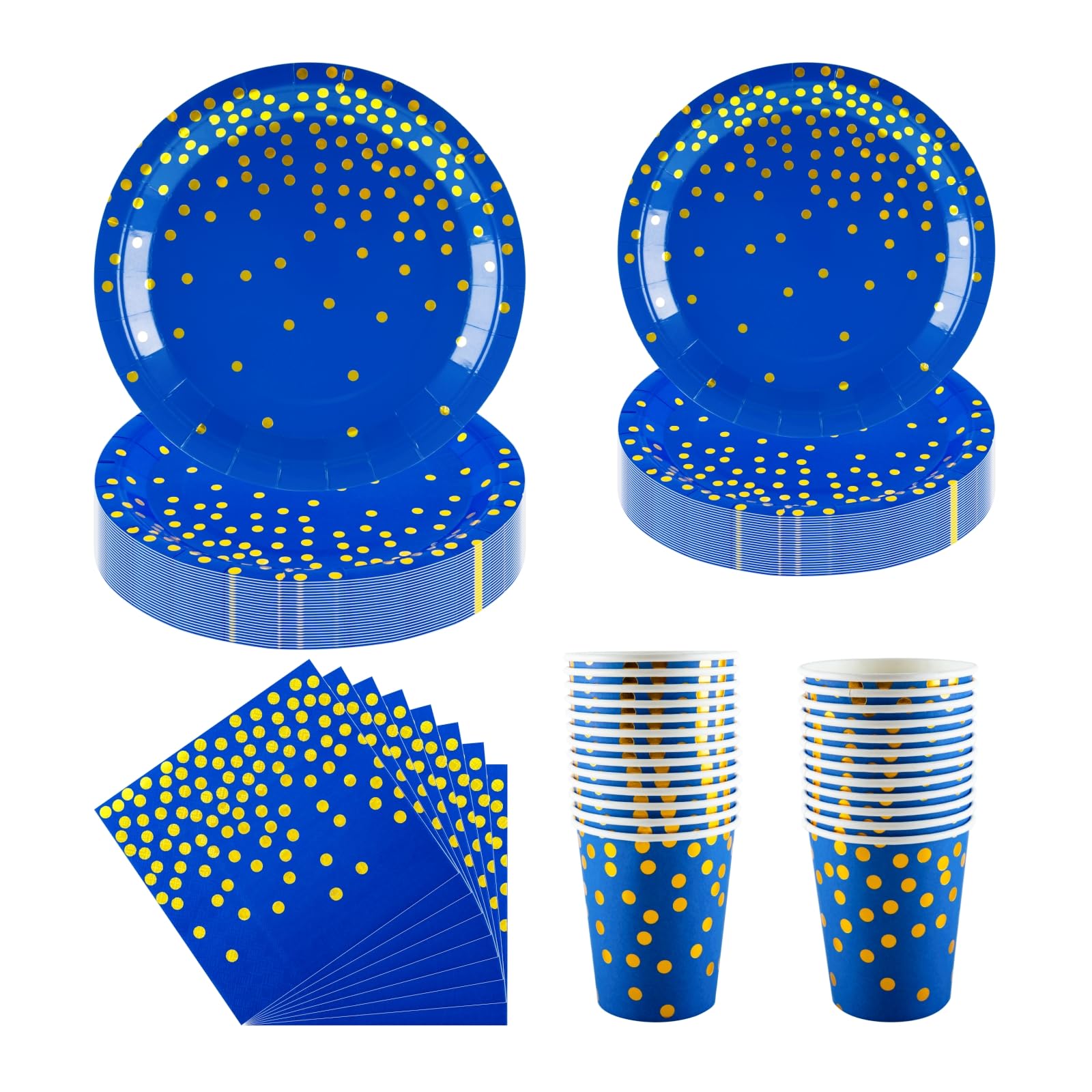 CEILIWEN Royal Blue Paper Tableware Set Serves for 25 Guests