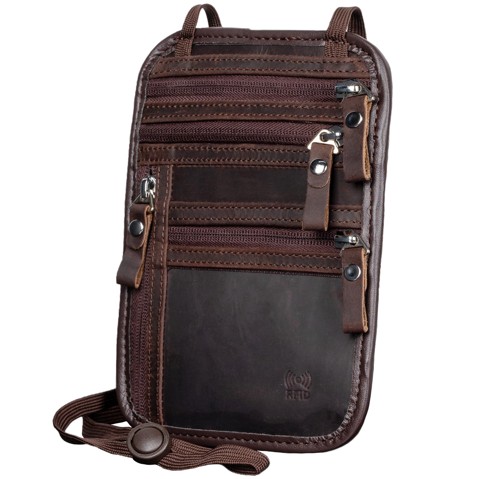 Ariscobull - Neck Wallet - Rfid Wallet Women - passport holder for travel - Travel Wallet Passport Holder For Travel Women - 10.3x6.8inch (Dark Coffe)