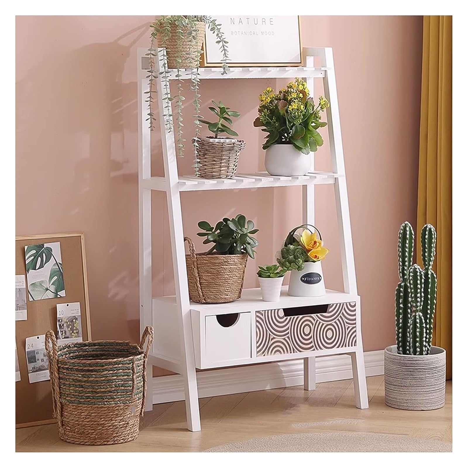 Support pour plantes d'intérieur en bois à 3 niveaux pour salon