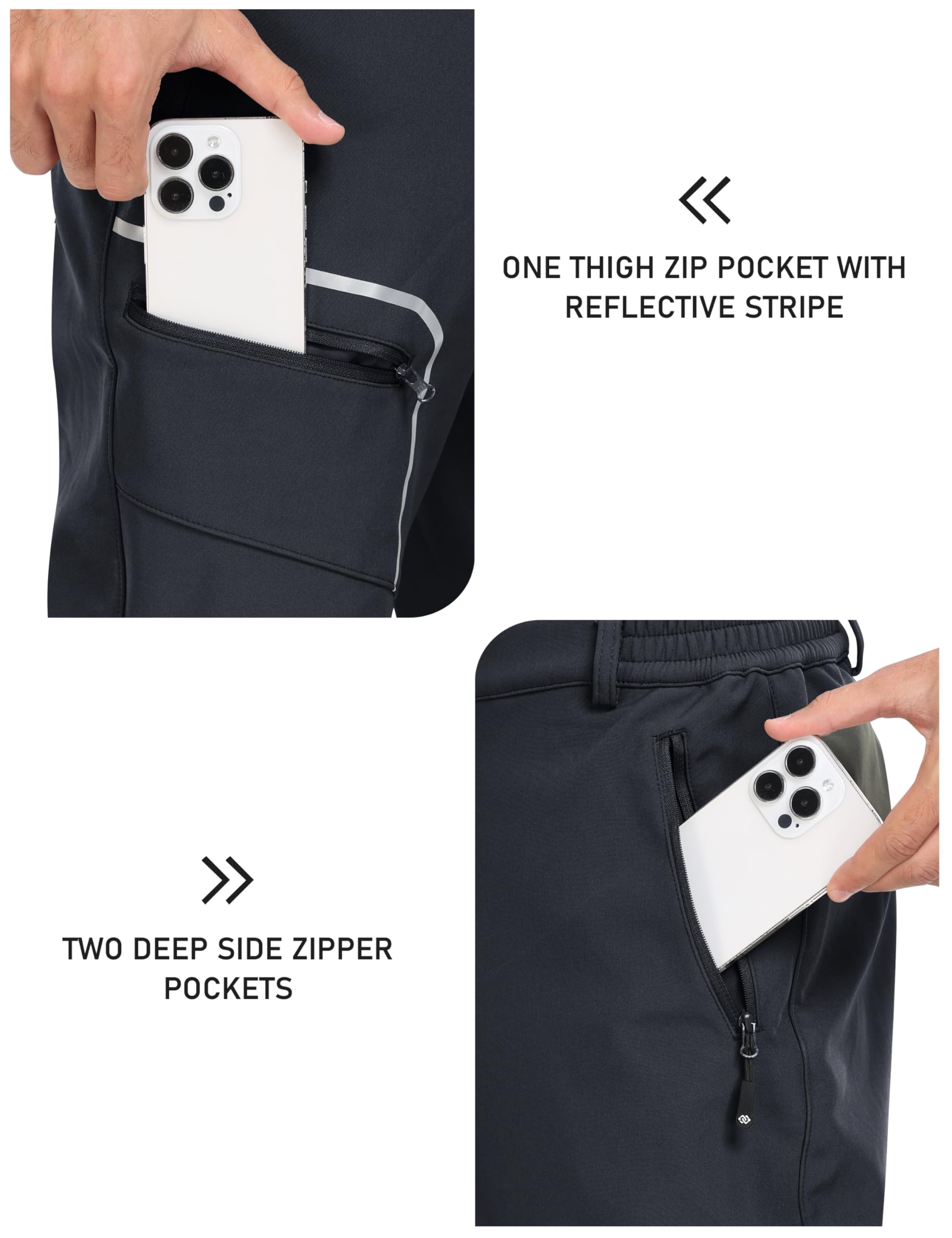 MoFiz Herren Wanderhose Warm Gefüttert Outdoorhose Wasserdicht Skihose Softshellhose Winddicht Arbeitshose für Winter