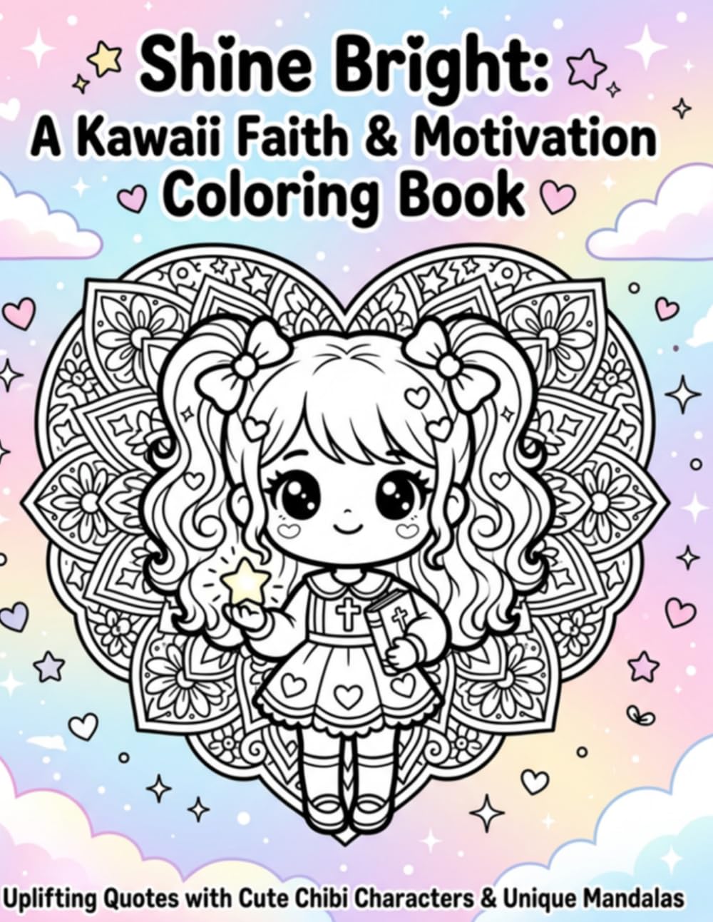 Shine Bright: A Kawaii Faith & Motivation Coloring Book