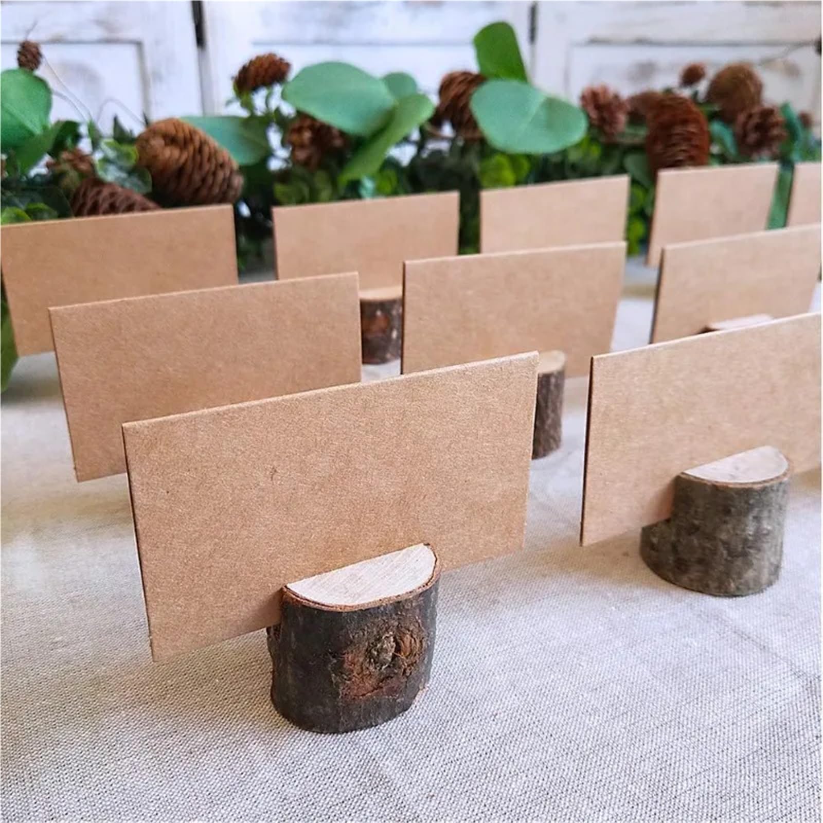 Tischkartenhalter aus Holz, 50 Stück, Tischkartenhalter, Ständer, Foto-Clip für Hochzeitstisch, Namennummer, Bilder