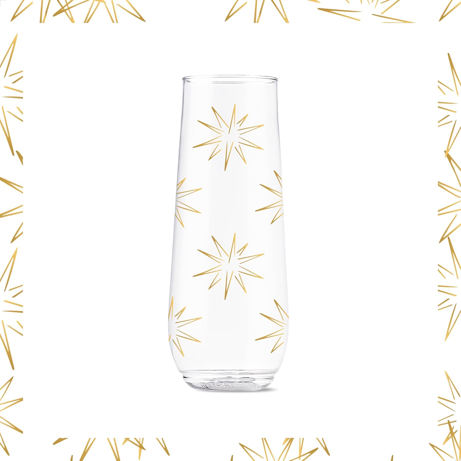 TOSSWARE POP 9oz Flute Festive Cheers Series, SET OF 6, Premium Quality, Recyclable, Unbreakable & Crystal Clear Plastic Printed Champagne Glasses - Image 5