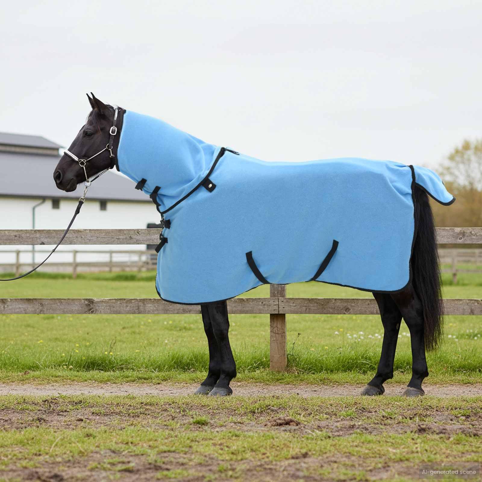 Manta para caballos Aqua de poliéster de 75 cm, impermeable, resistente al viento, transpirable, con espacio ajustable en el vientre y correa cruzada, para invierno, protección contra el frío