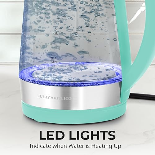 Miniatura 4 de Zulay Kitchen Hervidor de agua eléctrico de ebullición rápida, 1.7 L, 1500 W, apagado automático para protección contra sobreebullición y ebullición