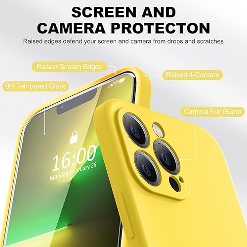 Miniatura 187 de BossKiss Funda compatible con iPhone 14 Pro, silicona mejorada [protección de cámara] [2 protectores de pantalla 9H], forro interior de microfibra