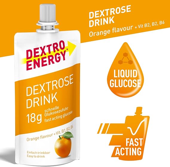 Dextro Energy Orange Flavour Dextrose 50ml, Pack of 16