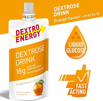 Dextro Energy Orange Flavour Dextrose 50ml, Pack of 16