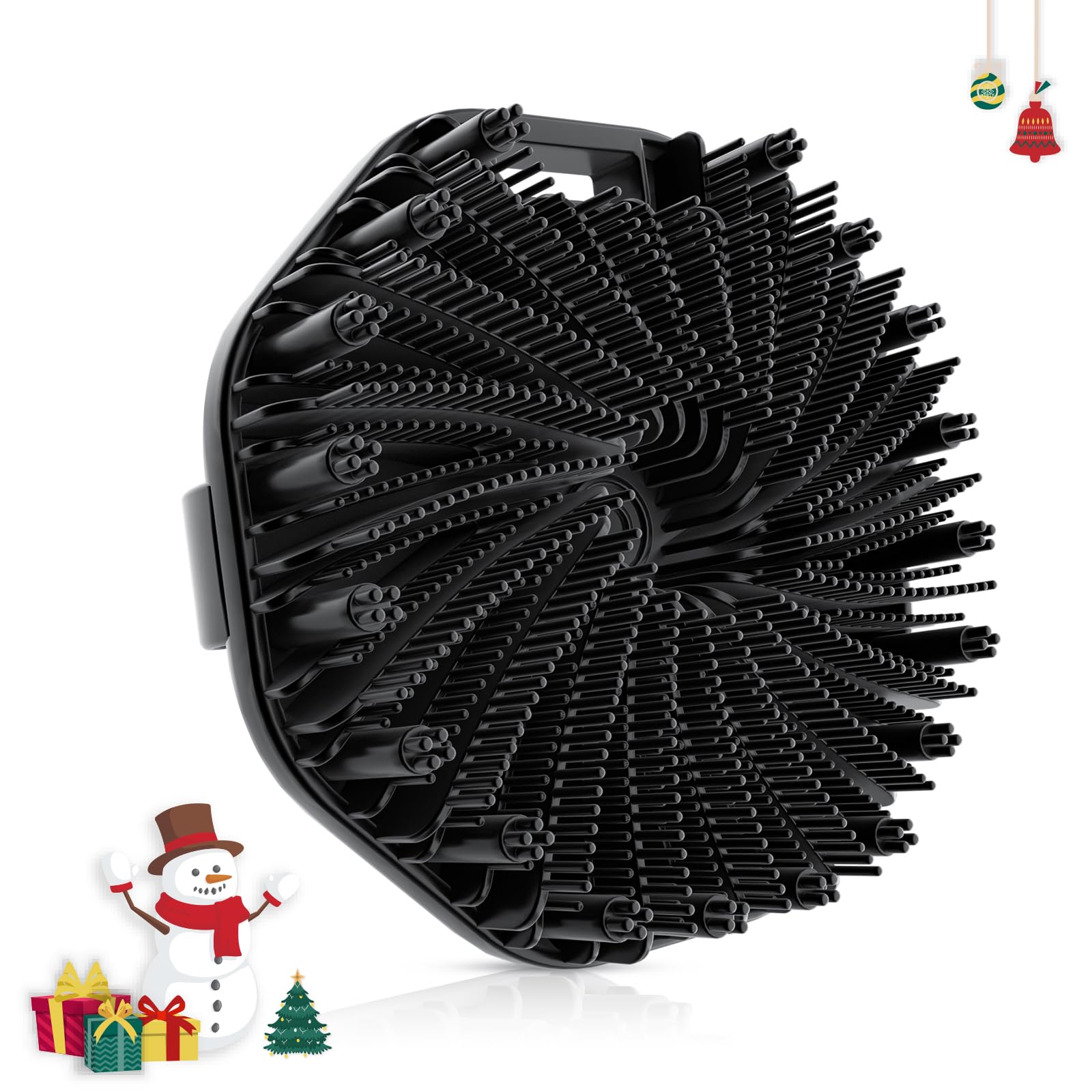 QiaKeooSilicone Body Scrubber, Exfoliating Body Wash Scrubbers Exfoliator, Shower Body Brush for Effective Showering Exfoliation and Gentle Massage (Black)