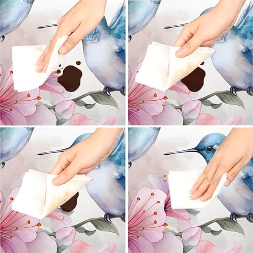 Vista 46 de Pardick Mantel redondo ajustable con diseño de flores de arte en acuarela con mantel elástico, mantel elástico redondo, impermeable, lavable, se