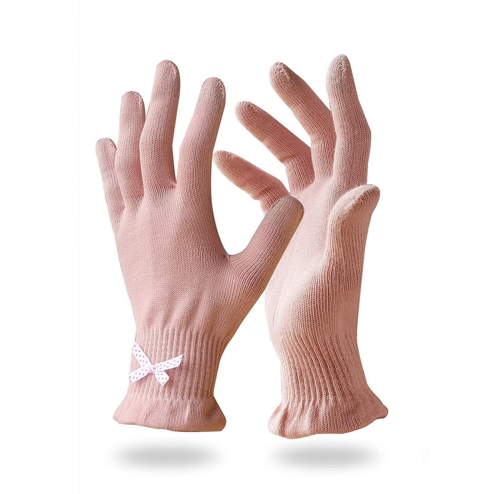 Migliore Wear 2 Paar Baumwollhandschuhe mit Touchscreen-Fingern, Feuchtigkeitsspendende Handschuhe für Ekzeme, Trockene Hände