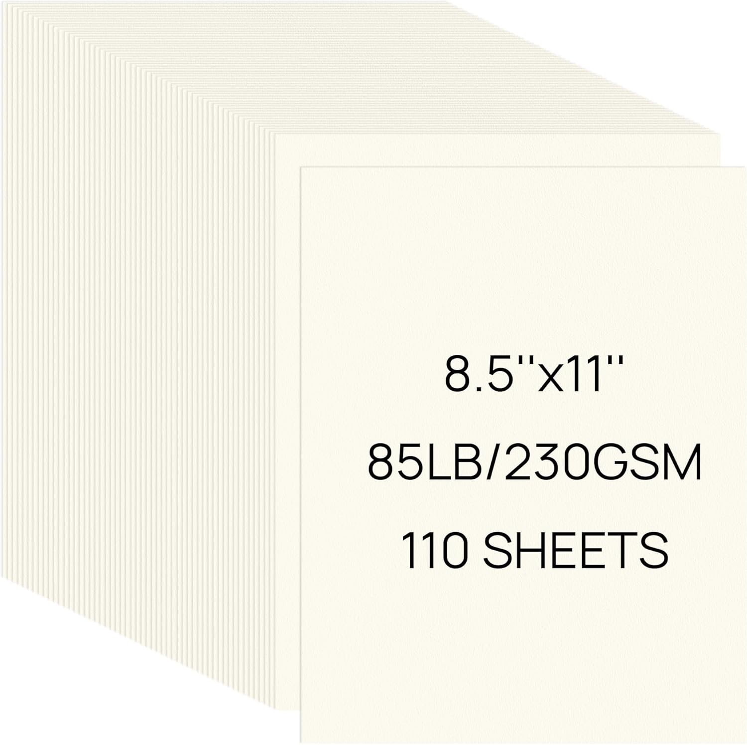 JOYIT 110 Sheets Cream Cardstock 8.5 x 11 Inch - Thick Heavy Card Stock 85LB/230GSM Cardstock Printer Paper for Cards Making, Craft, Invitations, DIY, Drawing (Cream, 8.5 x 11'')