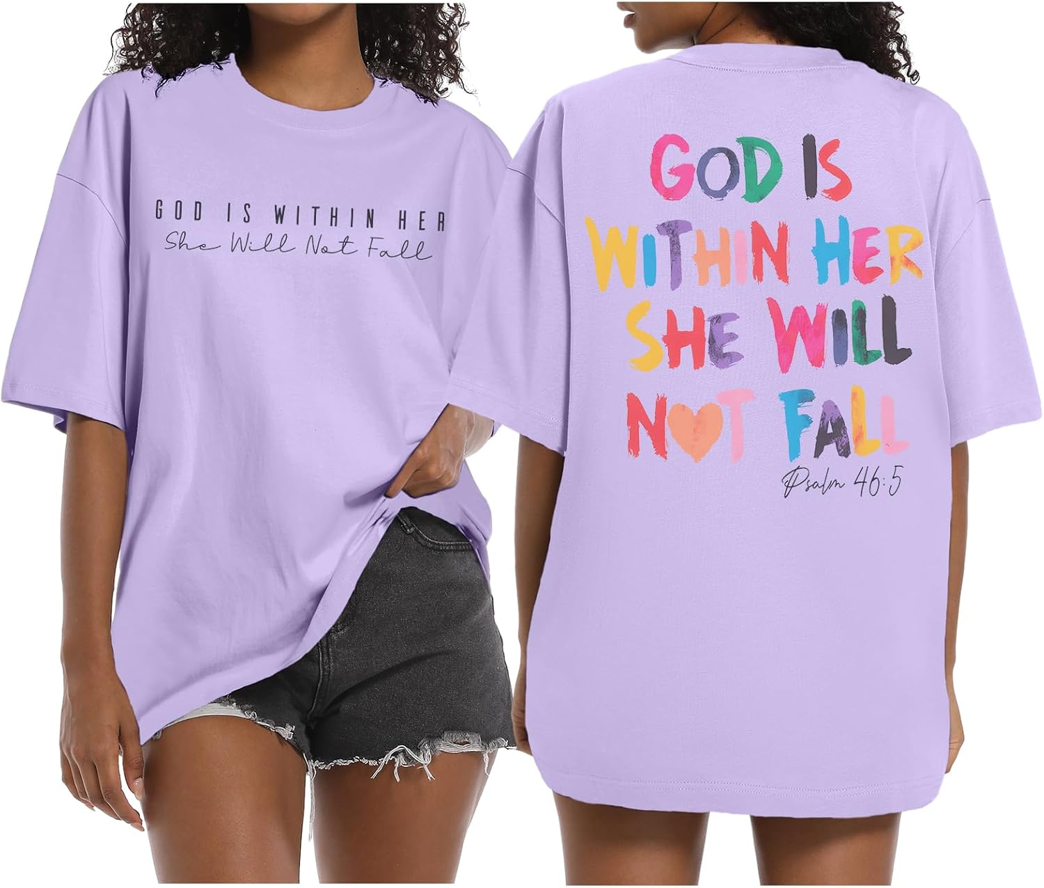 Jinluth Oversized Christian Shirts for Women Jesus Faith Shirt Bible Verse T Shirt God is Within Her Tees Inspirational Tops - Image 2