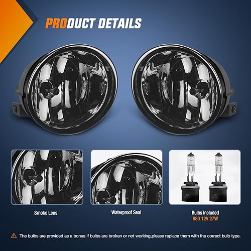 Vista 10 de Nilight Conjunto de luz antiniebla compatible con Nissan Armada 2005 2006 2007 2004 2005 2006 2007 2008 2009 2010 2011 2012 2013 2014 2015 Titan