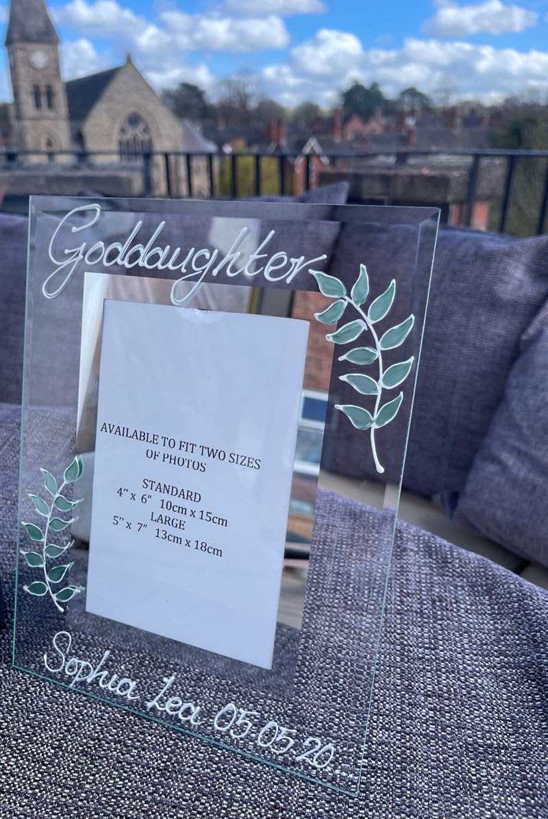 Personalised Goddaughter Leaf Portrait Photo Frame
