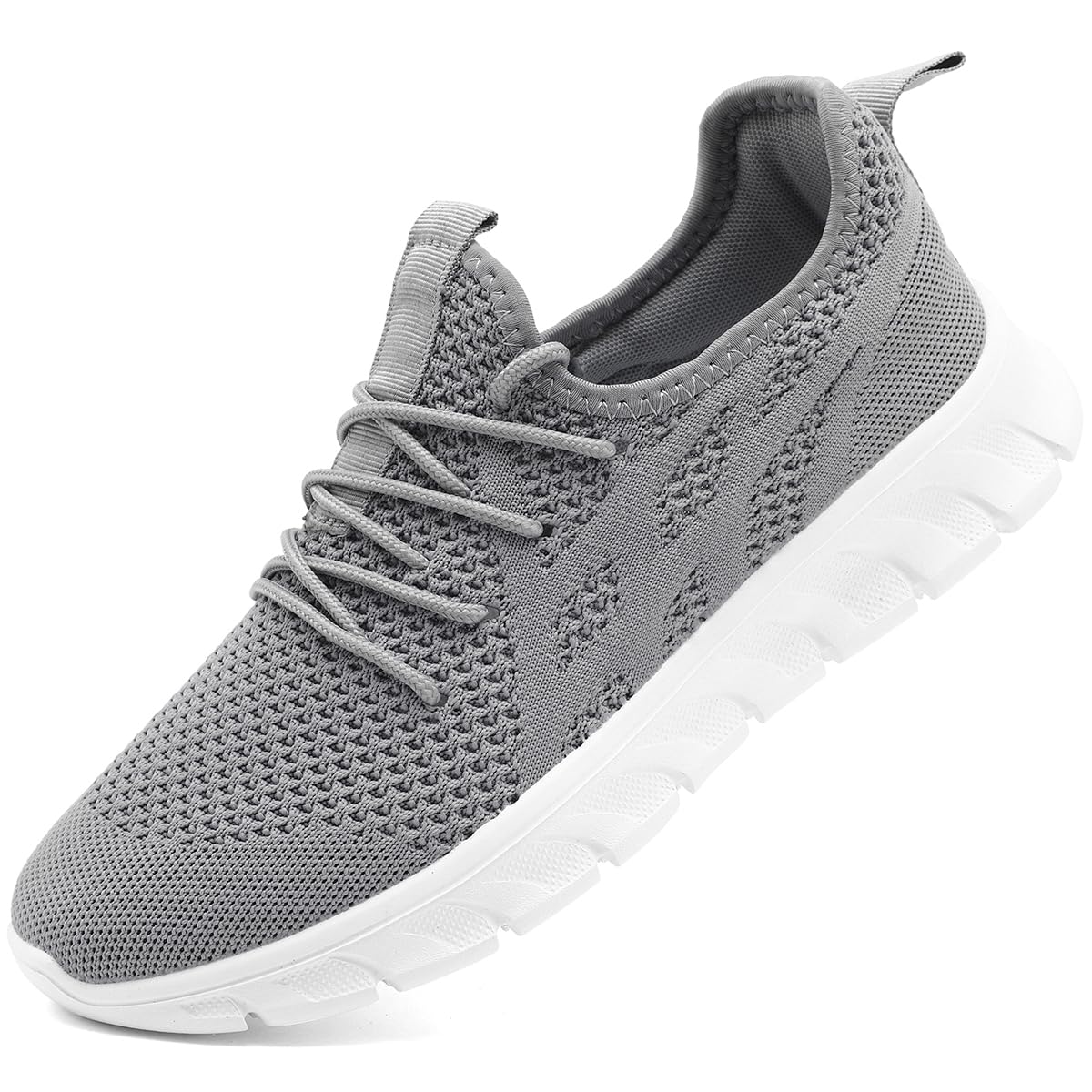 Men's Non-Slip Lightweight Running Shoes Comfortable Walking Shoe Mens Fashion Workout Gym Sneakers for Casual Light Gray US 8