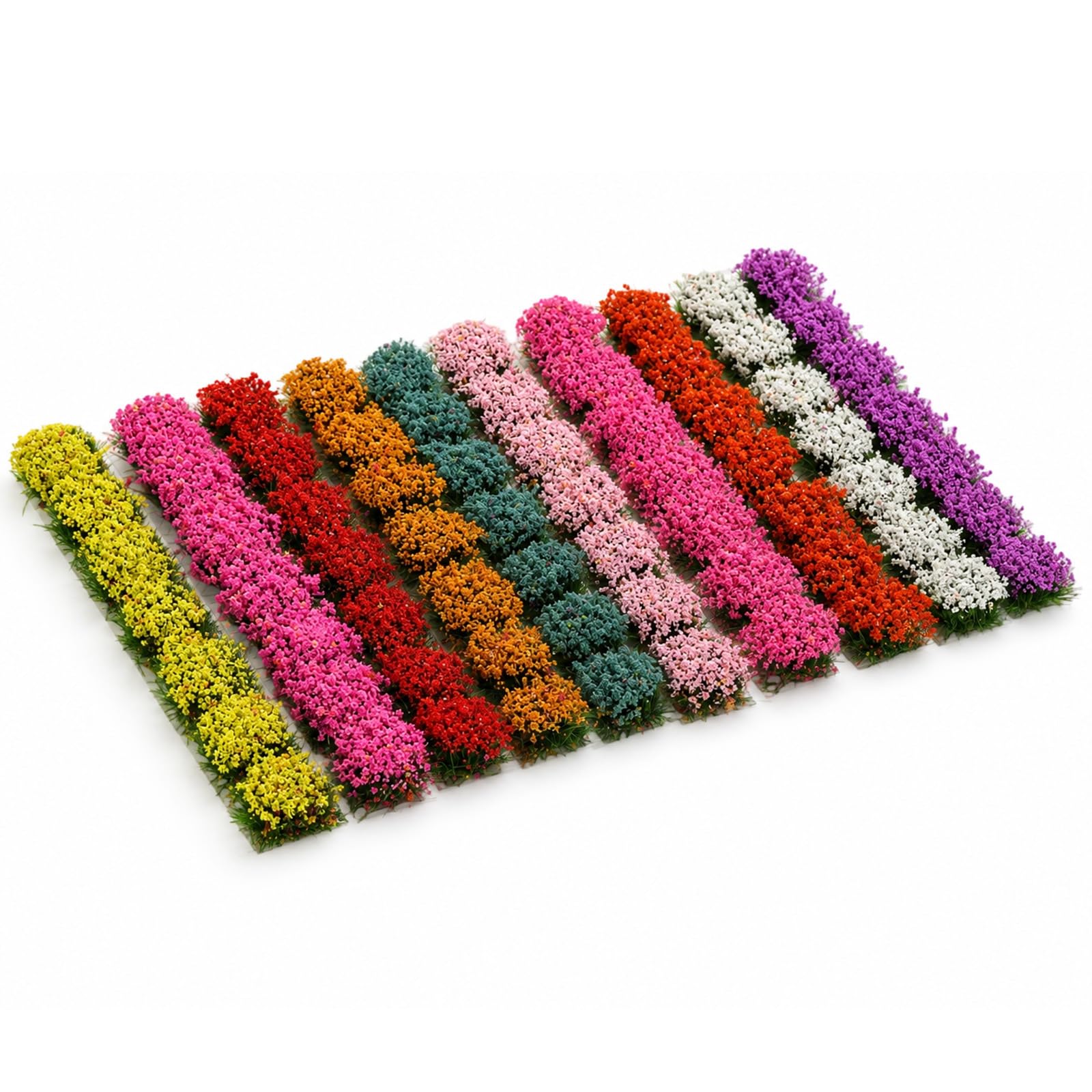 FdcZeyxior 70PCS Miniature Flowers Cluster for Crafts, Miniature Plants Mini Flowers Self Adhesive Flower, Static Grass Tufts Diorama Base Materials Supplies for Railroad Train