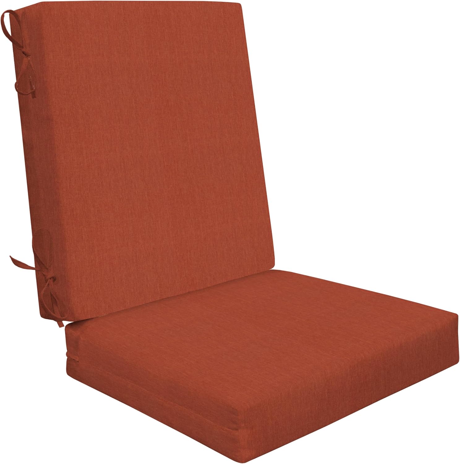 Honeycomb Outdoor Highback, 21" W x 42" L, Textured Solid Terracotta Chair Cushion
