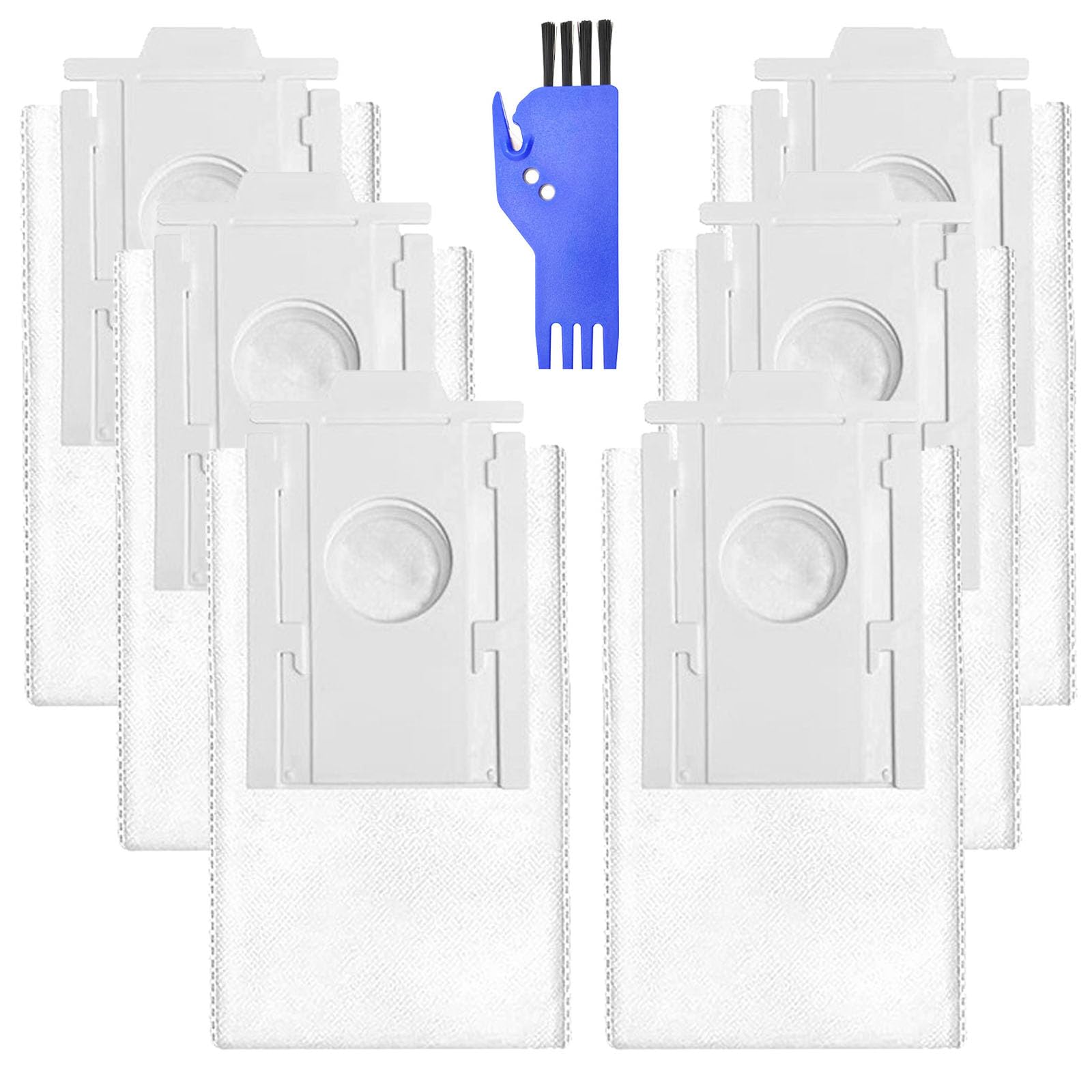 Bamily 6pcs Dust Bag Replacement Parts for Samsung VCA-RDB95 Jet Bot+, 99.97% Dustproof Strong Sealing, Compatible with Jet Bot AI+ Robot Vacuum Cleaner, with Blue Cleaning Brush