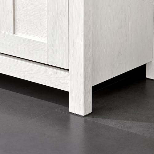 Miniatura 7 de Haotian Banco de almacenamiento de zapatos, para entrada, zapatero para pasillo, zapatero pequeño con cajón abatible y cojín de asiento, blanco,