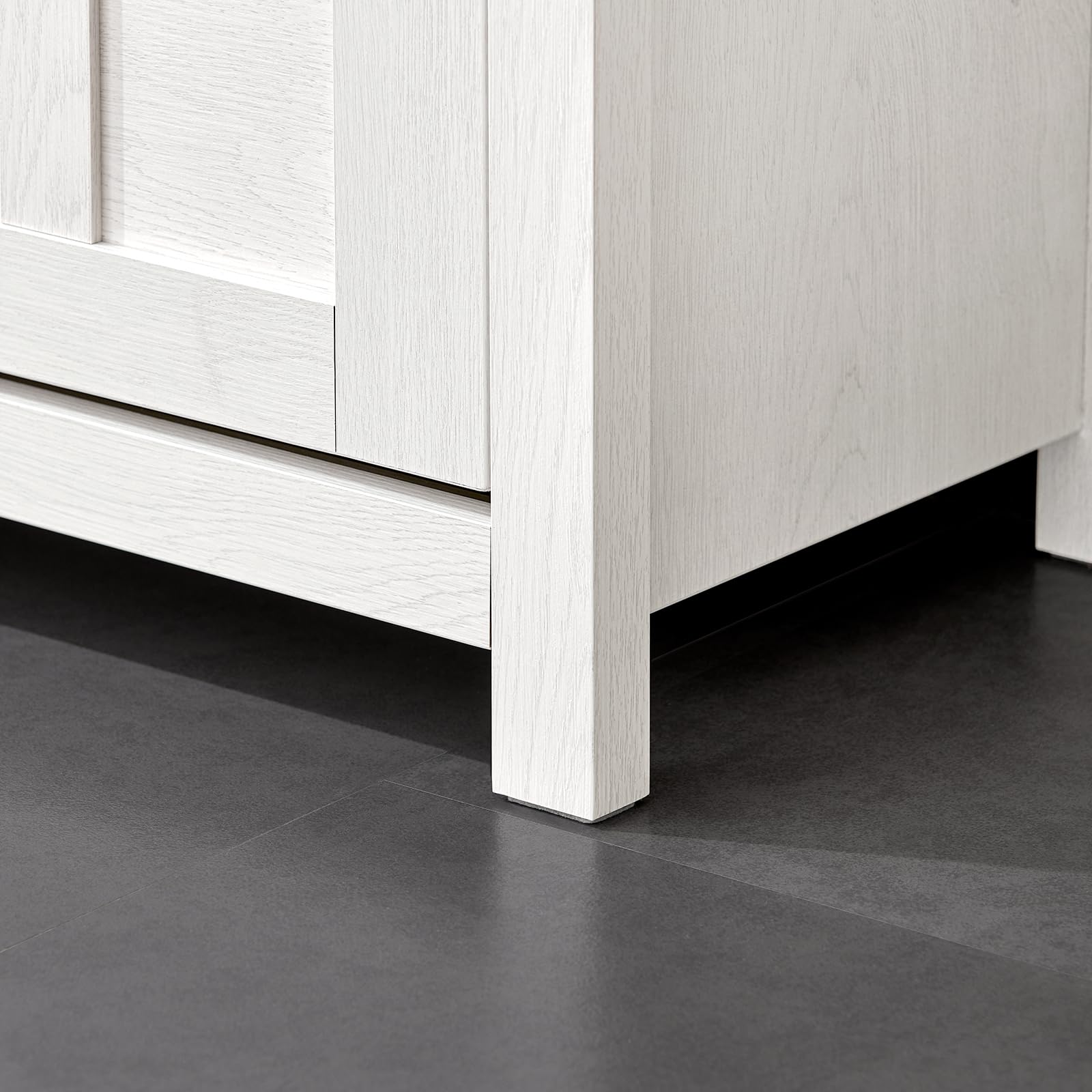 SoBuy Panca scarpiera con anta e ripiani 80x29x50cm per ingresso | Cassapanca contenitore con seduta, anta laterale e 2 ripiani regolabili, MDF/PB, carico 150kg, bianco FSR161-W