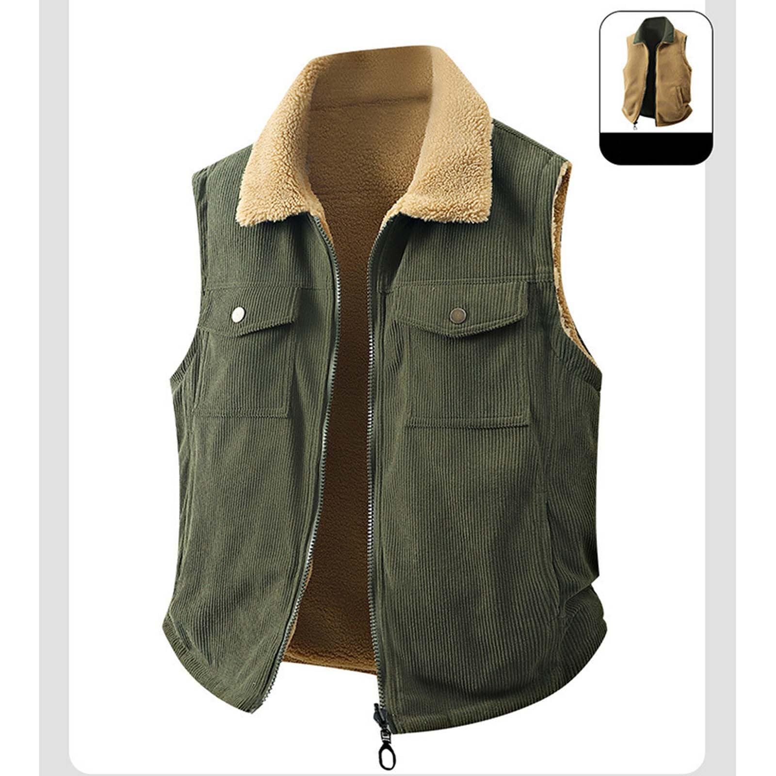 Genérico Chaleco ligero acolchado para hombre Gilet Hombres Casual Capa Sólida chaqueta térmica correr Desmangado Con Cremallera ajuste regular Exteriores Talla Grande