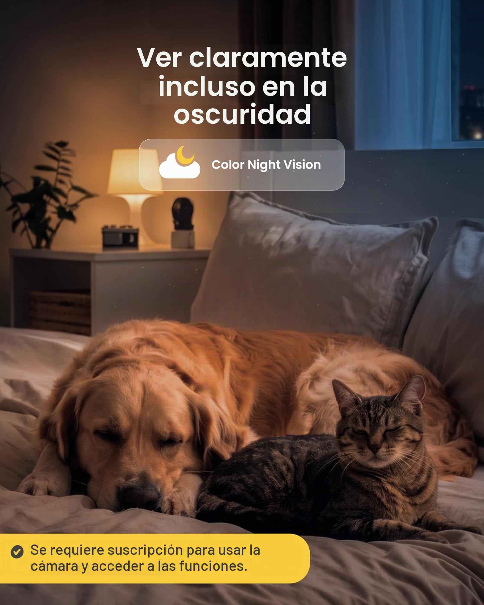 Furbo Mini cámara de 360º para mascotas, desbloquea la cámara inteligente y las funciones inteligentes con plan de pago: seguridad para el hogar y alertas de seguridad para perros y gatos, dispensador
