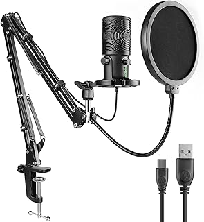 OneOdio USB Microphone Stand Kit, Microphone,Gaming Microphone Recording Microphone, Pop Filter Podcast PC Mic for Podcast/Recording/Gaming/Streaming/YouTube/Twitch/Skype on Mac&Windows&Type-C Phone