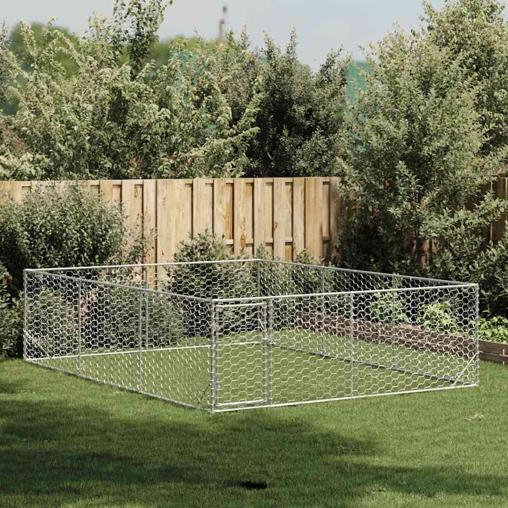 vidaXL Niche d'extérieur pour Chien avec Porte, 3 x 4 x 1 m, Acier galvanisé