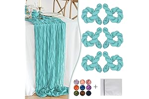 Elegant Teal Cheesecloth Table Runners for Stylish Events