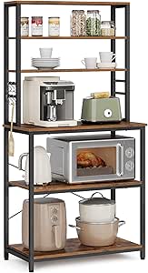 LANTUS Scaffale Microonde Regolabile - Portaoggetti Da Cucina Con Ripiani Estendibili E Ganci - Foto 9