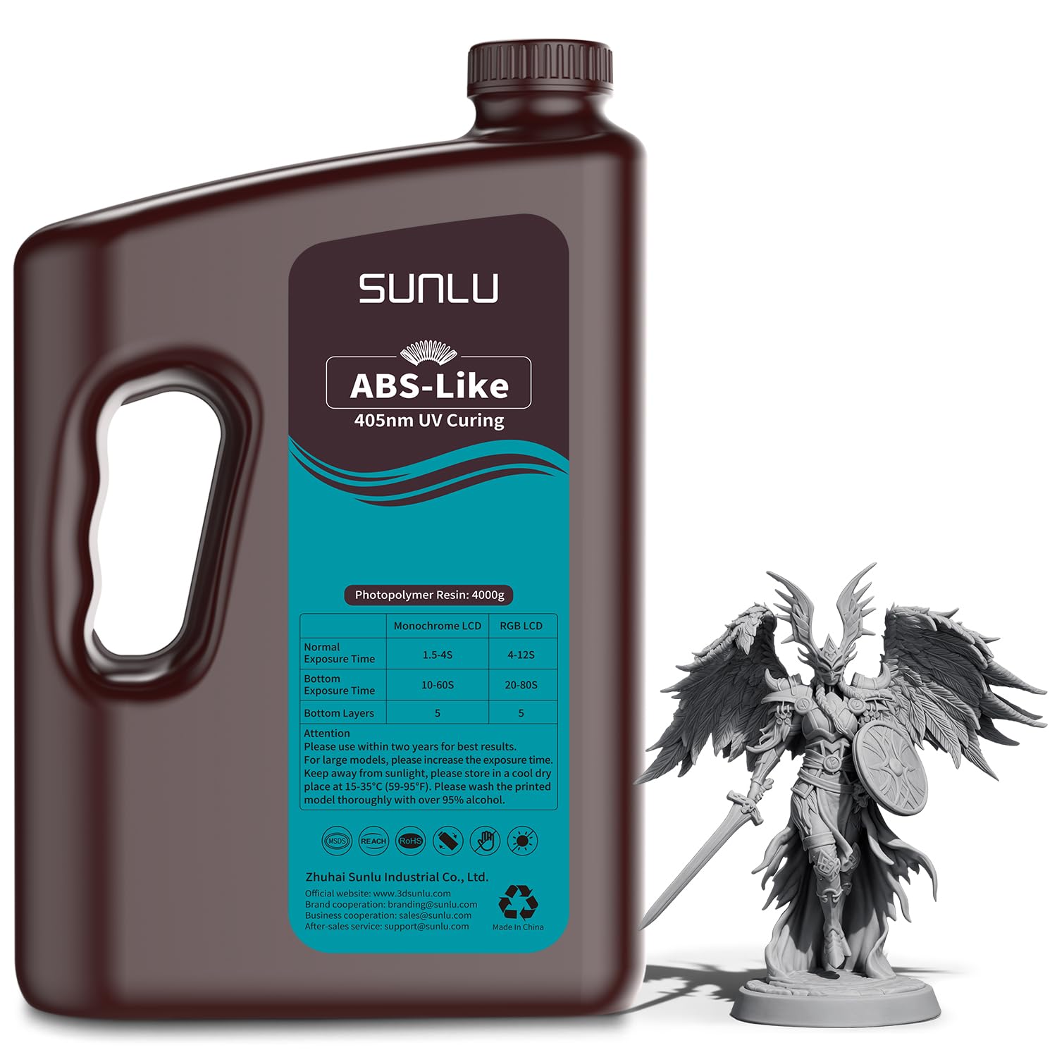 SUNLU ABS-Like Żywica 3D 4 kg, szara, 4000 g