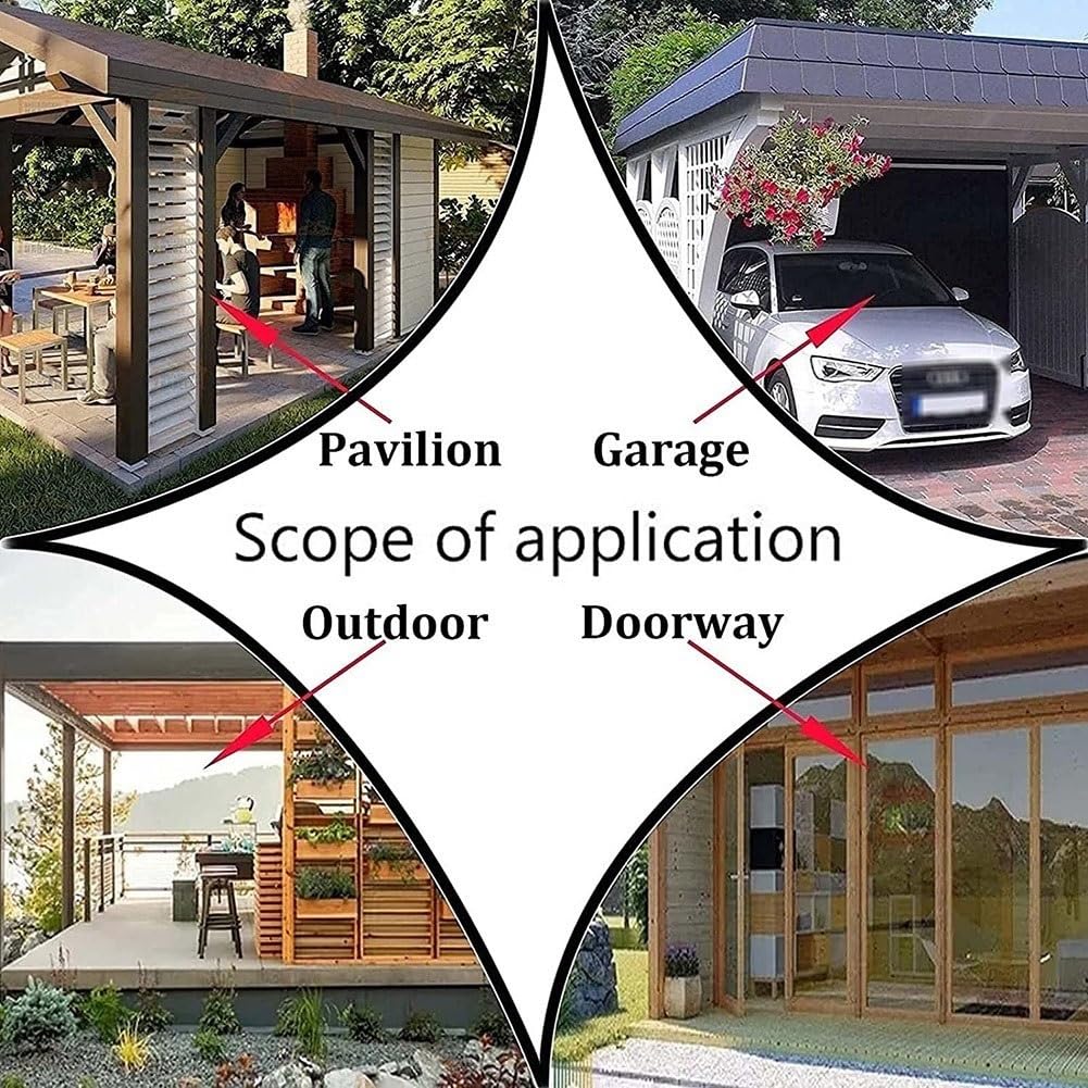Rideaux de séparation de garage imperméables – Rideau de porte industriel en vinyle pour lavage de voiture, patio et porche, rideau bleu très résistant pour utilisation en dépôt