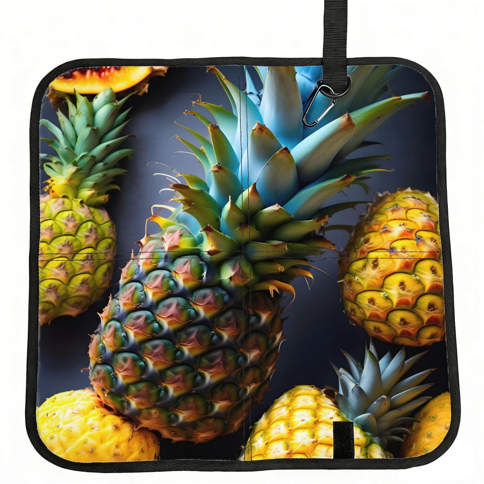 YGLHBDPBF Fruit Pineapple Print Camping seat cushion,Foldable Sitting Pads,Save Backpack Space for Hiking