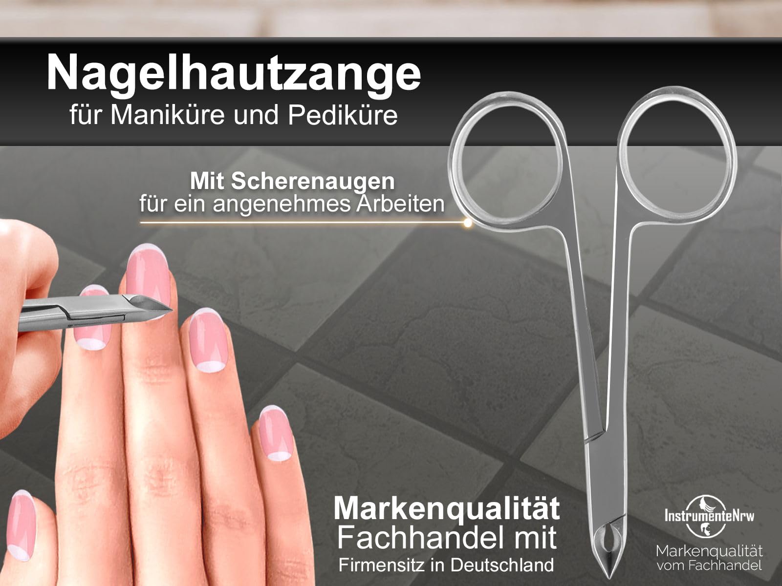 Nagelhautzange Hautzange mit Scherenaugen und 0,5 cm Schnittlänge aus rostfreiem Edelstahl