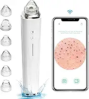Aspirador de poros removedor de cravos, 【[Certificação FDA]】 Limpador facial visível de poros WiFi com câmera HD, kit extrator de acne e comedão com 6 cabeças de sucção, ferramenta elétrica de sucção