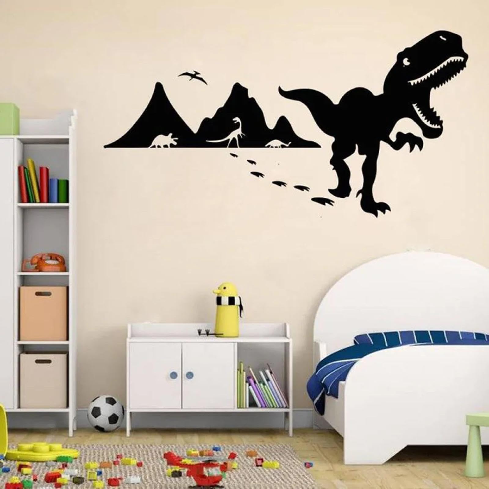 YOUOUSI Dinosaur Wall Vinyl Wall Stickers - Brave Adventure Cartoon Kids Boys Bedroom Playroom Nursery Home Decor