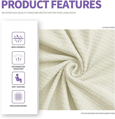 Miniatura 5 de ZNSAYOTX Fundas para sofá de 3 cojines, elastano de alta elasticidad, funda de sofá apta para mascotas, 1 pieza, fundas de sofá antideslizantes,