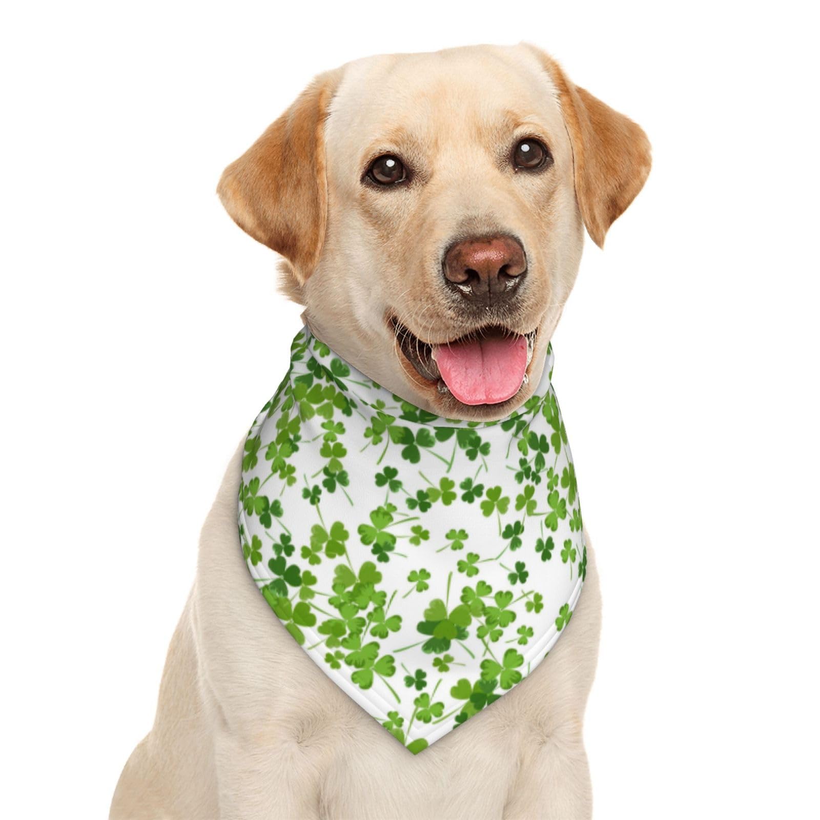 St. Patrick's Day Green Leprechaun Hat Clover Dog Bandana Scarf Triangle Bibs Pet Accessories Cat Kerchief