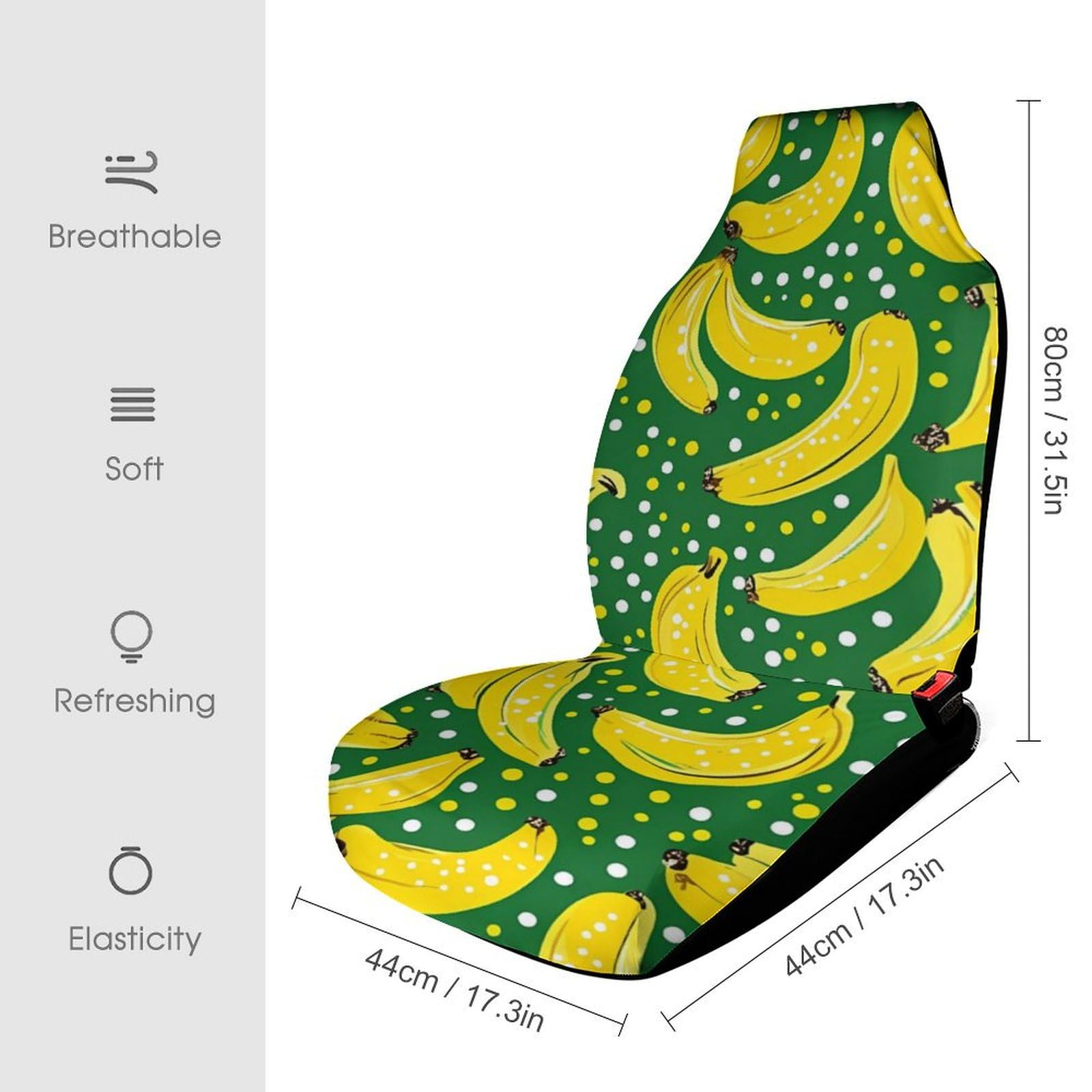 Banana Car Seat Covers Universal Car Front Seats Protector Auto Interior Accessories 2PCS