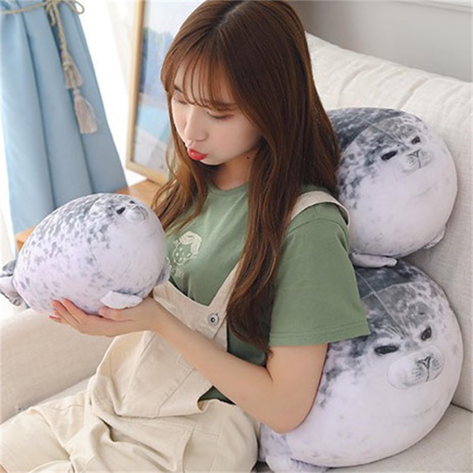 peluche, Cuscino con foca maculata paffuta, cuscino animali marini di peluche abbracci regali giocattoli for ragazzi e ragazze(60 cm)